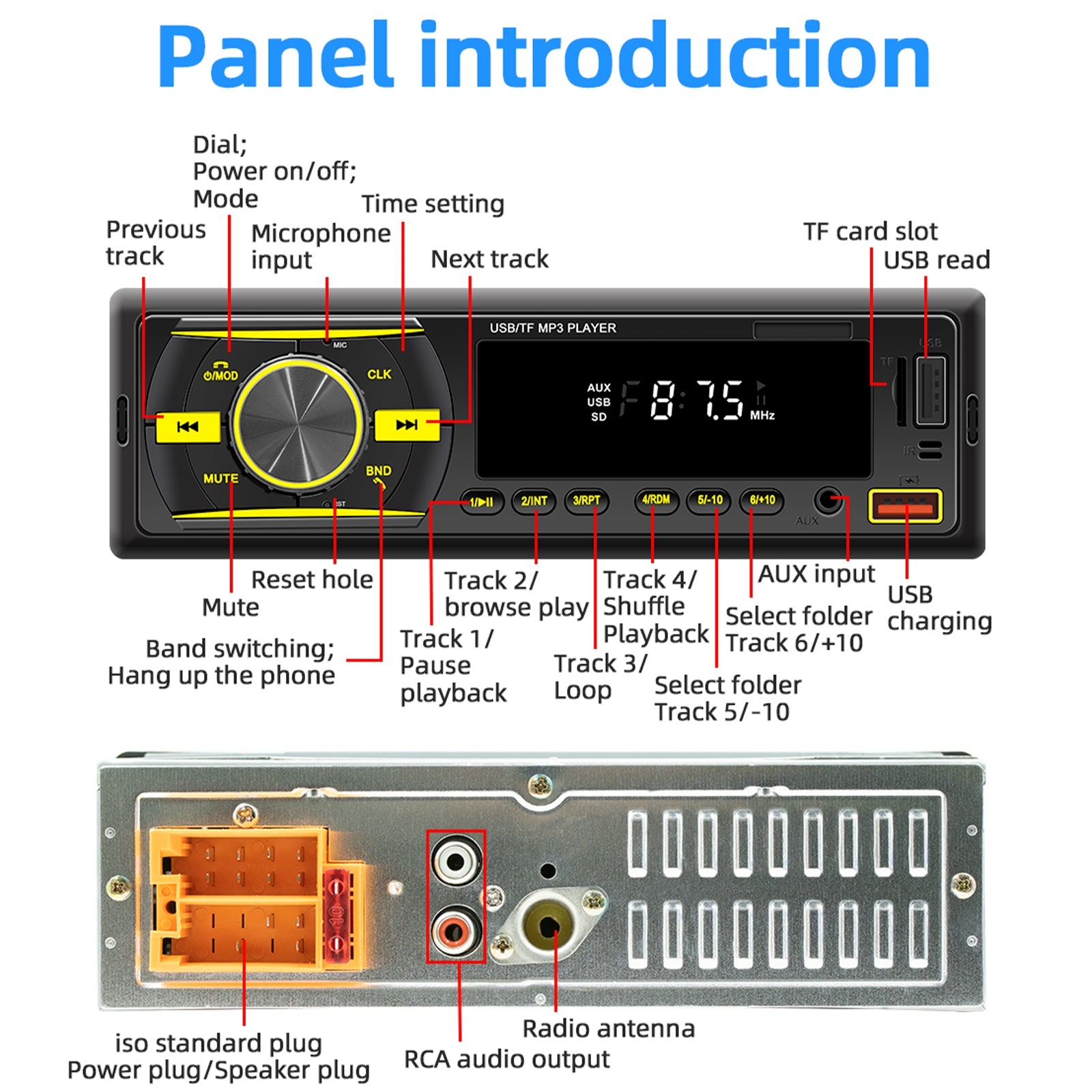 Car Fm Radio Bluetooth Mp3 Player Usb Charging Rca Audio - Premium Other Car Electronics from Rapidvehicles - Just $44.99! Shop now at Rapidvehicles