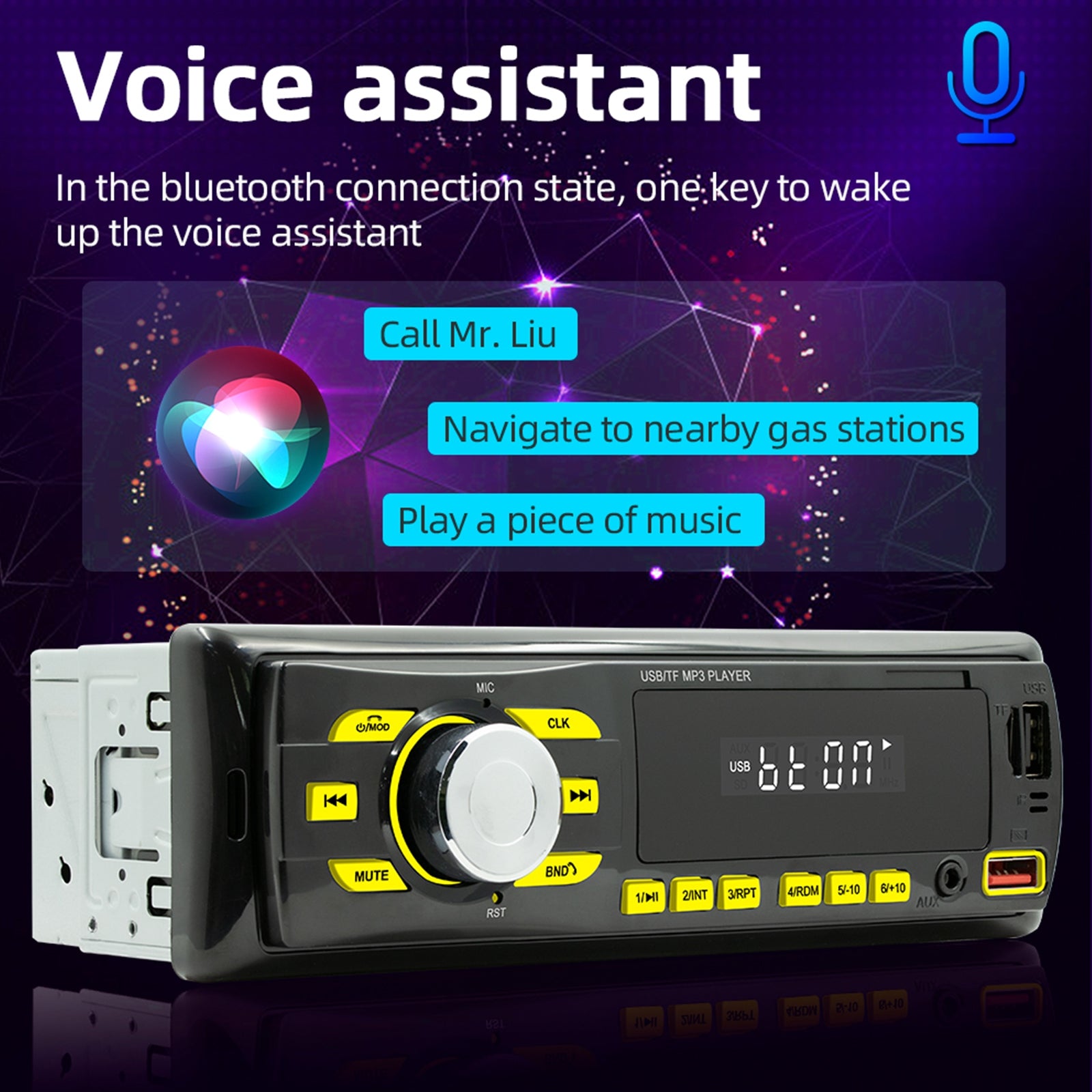 Car Mp3 Player with Bluetooth  5.0 Intelligent Voice Assistant - Premium Other Car Electronics from Rapidvehicles - Just $45.99! Shop now at Rapidvehicles