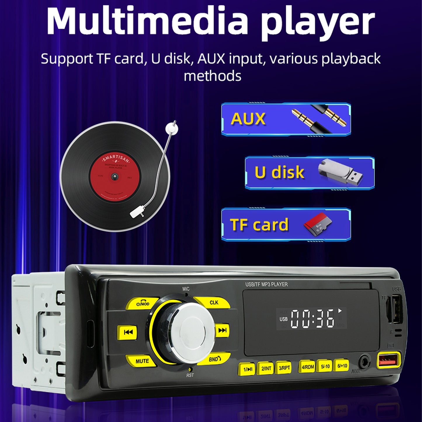 Car Mp3 Player with Bluetooth  5.0 Intelligent Voice Assistant - Premium Other Car Electronics from Rapidvehicles - Just $45.99! Shop now at Rapidvehicles