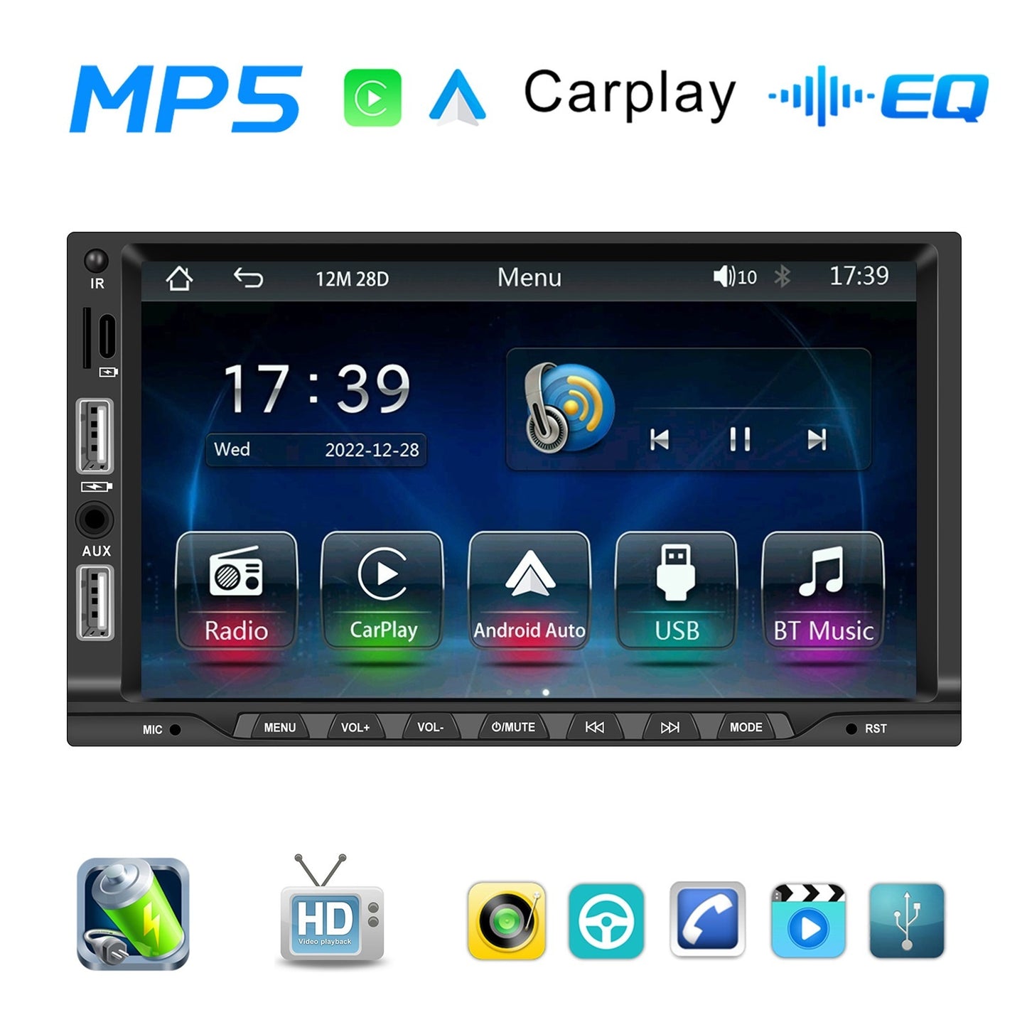 7-inch 2 Din Car Radio Bluetooth 5.1 Hands-free Mp5 Player for - Premium Car DVR from Rapidvehicles - Just $99.99! Shop now at Rapidvehicles