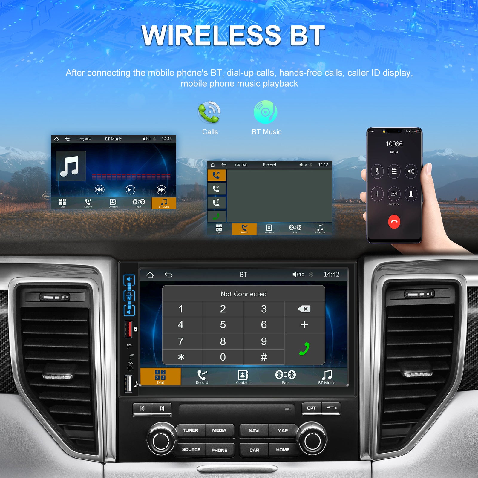 Dual Din Car Radio 7-Inch HD Screen Bluetooth Hands-Free Kit Mp5 Player for Carplay Wireless Standard - Premium Car DVR from Rapidvehicles - Just $85.62! Shop now at Rapidvehicles