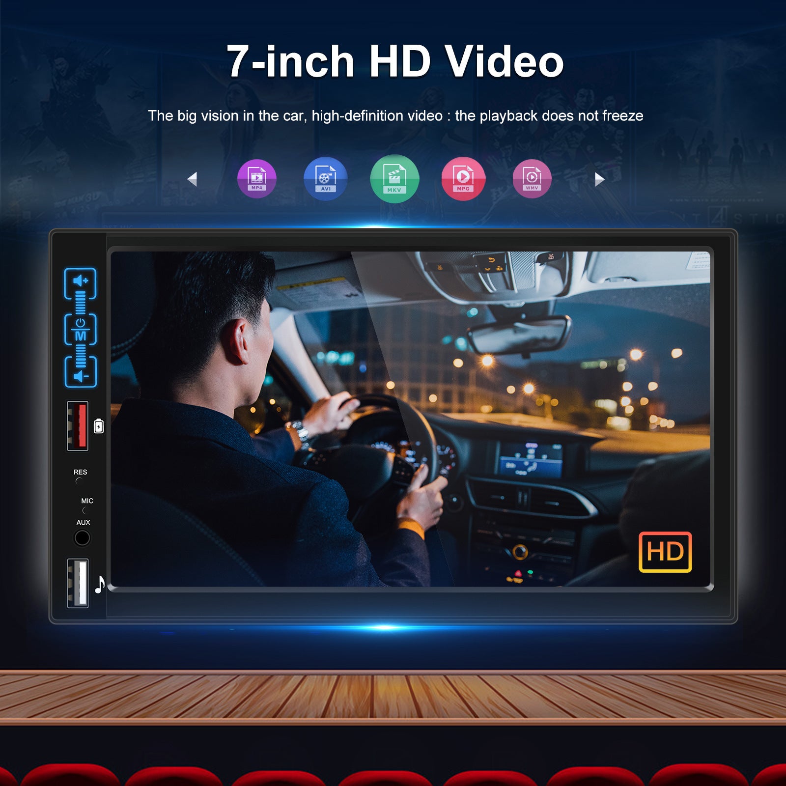 Dual Din Car Radio 7-Inch HD Screen Bluetooth Hands-Free Kit Mp5 Player for Carplay Wireless Standard - Premium Car DVR from Rapidvehicles - Just $85.62! Shop now at Rapidvehicles