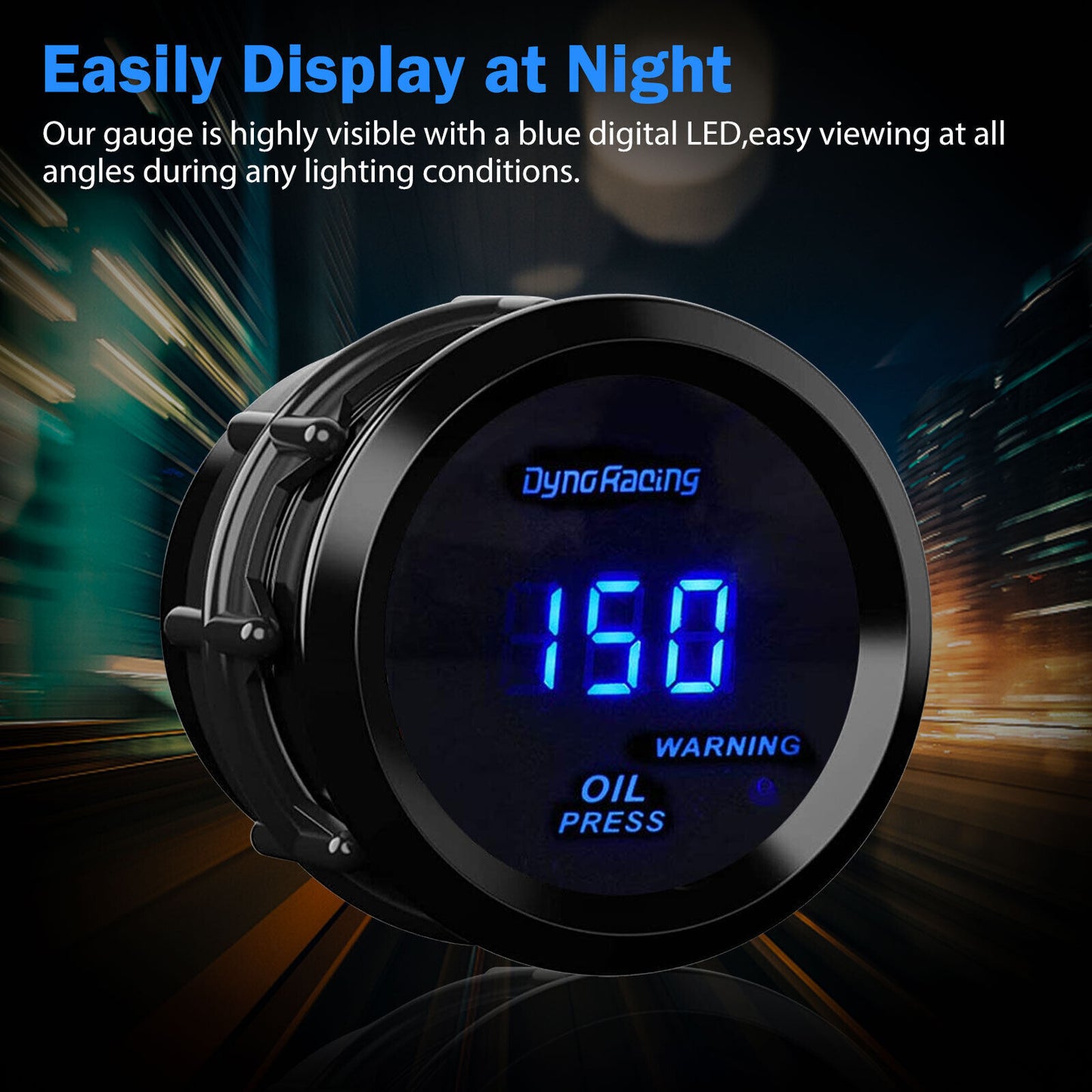 2inch 52mm LED Oil Pressure Gauge Digital Display Instrument with - Premium Car Organizers from Rapidvehicles - Just $49.99! Shop now at Rapidvehicles