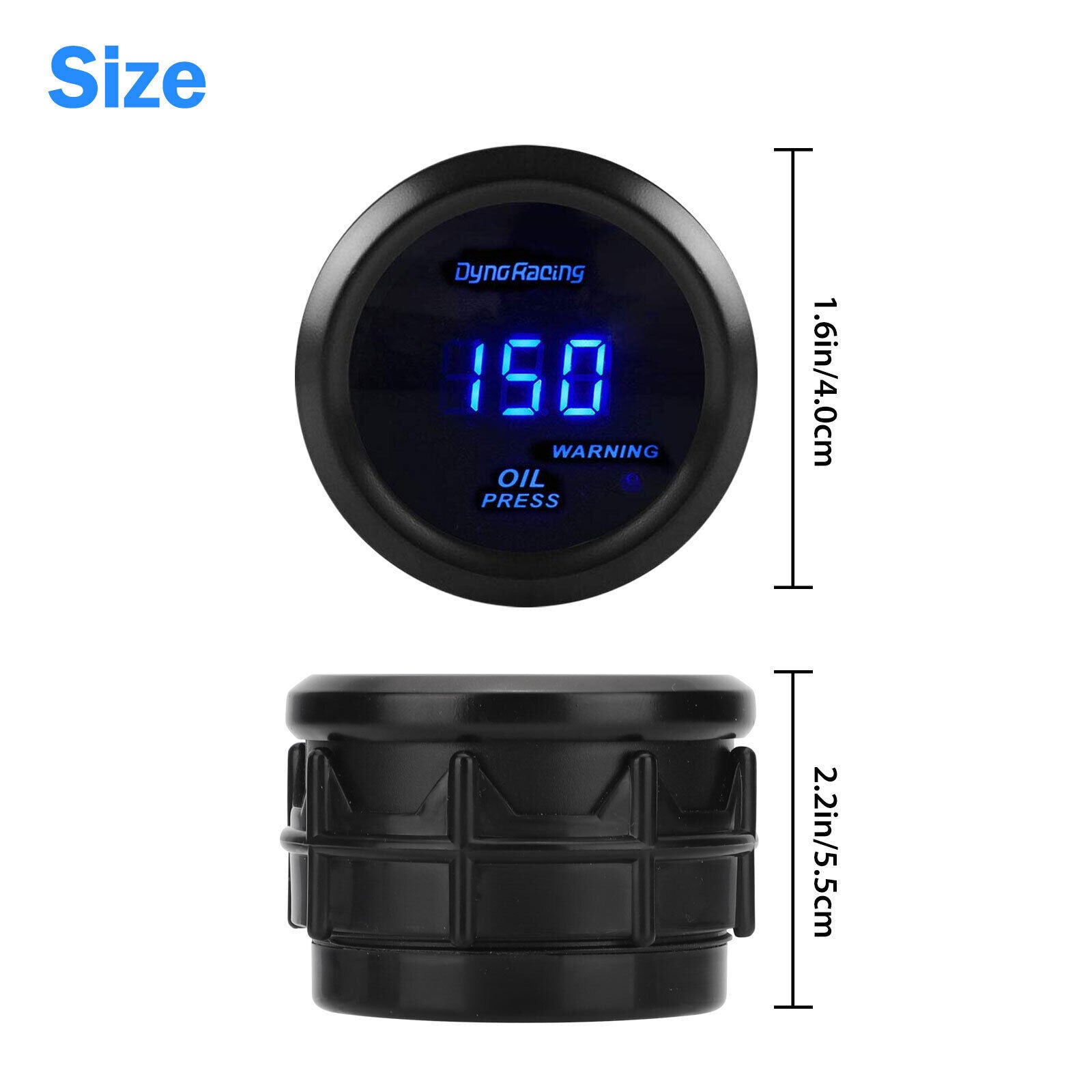 2inch 52mm LED Oil Pressure Gauge Digital Display Instrument with Sensor Meter Automobile Modified Parts Black - Premium Car Organizers from Rapidvehicles - Just $40.04! Shop now at Rapidvehicles