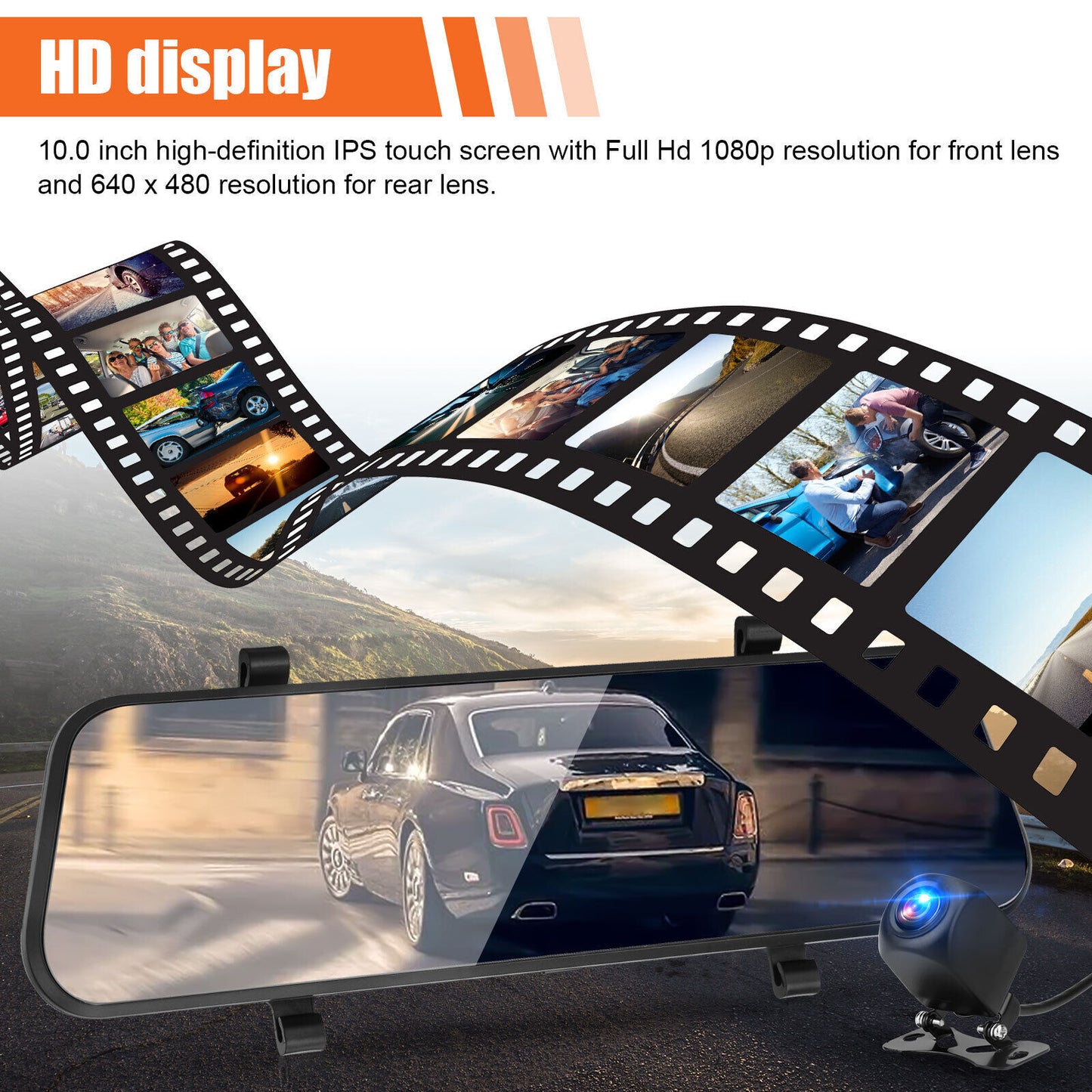 Car Dvr Dash Cam 10 inch Full-Screen Dual-Lens Video Recorder - Premium Car Rear View Camera from Rapidvehicles - Just $83.99! Shop now at Rapidvehicles