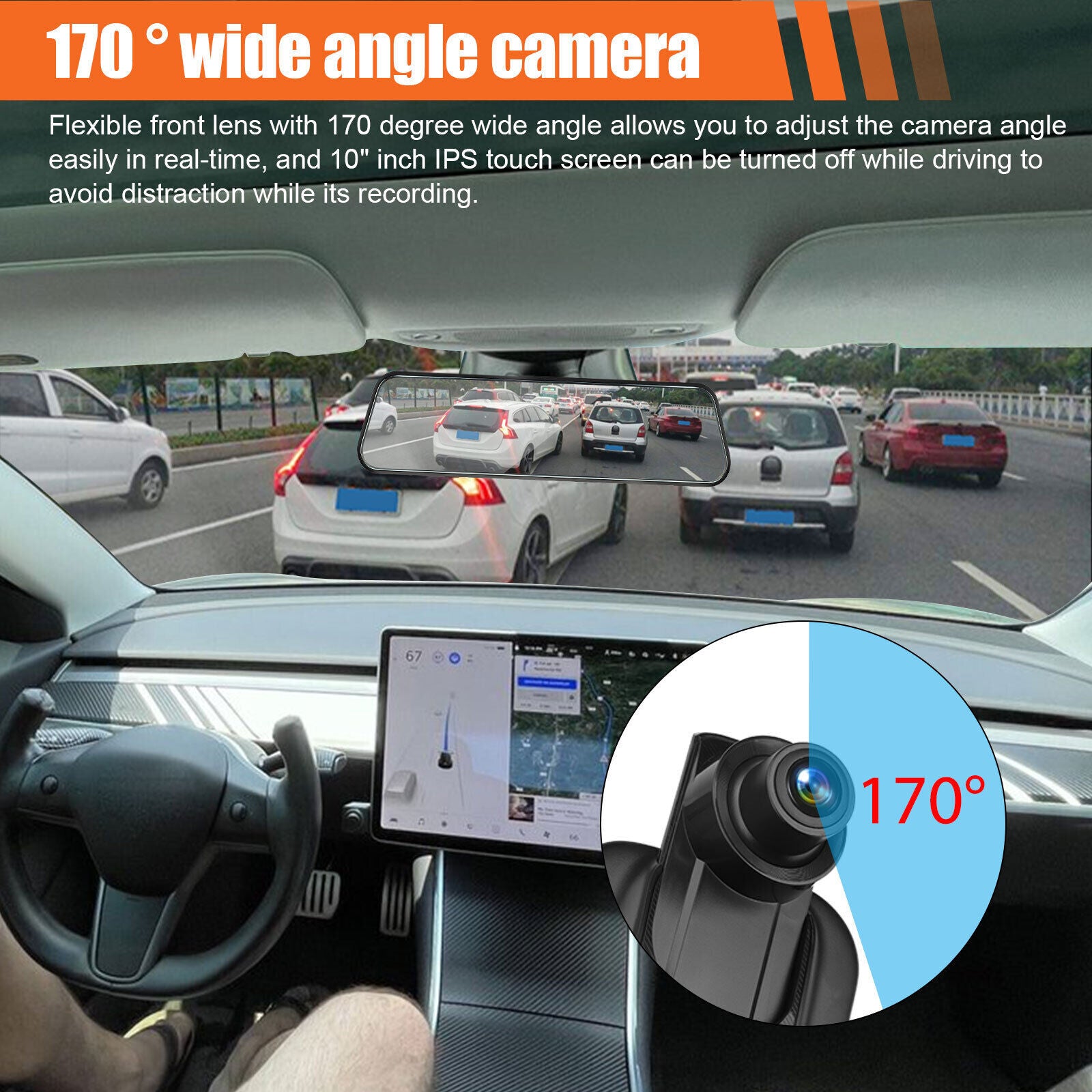 Car Dvr Dash Cam 10 inch Full-Screen Dual-Lens Video Recorder Night Vision G-Sensor Black - Premium Car Rear View Camera from Rapidvehicles - Just $69.54! Shop now at Rapidvehicles