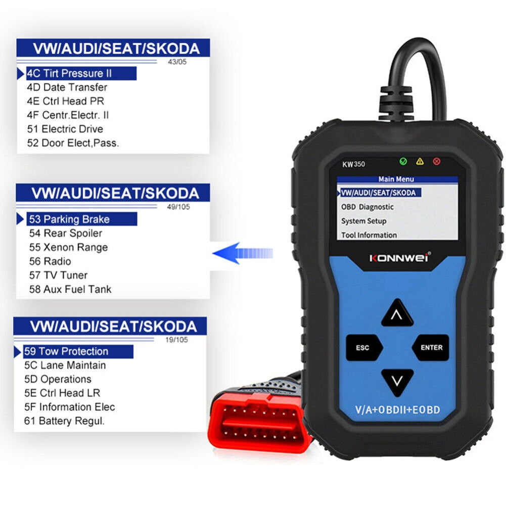 Kw350 Car Diagnostic Scanner Code Reader Locator Abs Brake System Transmission Case Engine Scanning Tool - Premium OBD & Diagnostic Tools from Rapidvehicles - Just $66.99! Shop now at Rapidvehicles