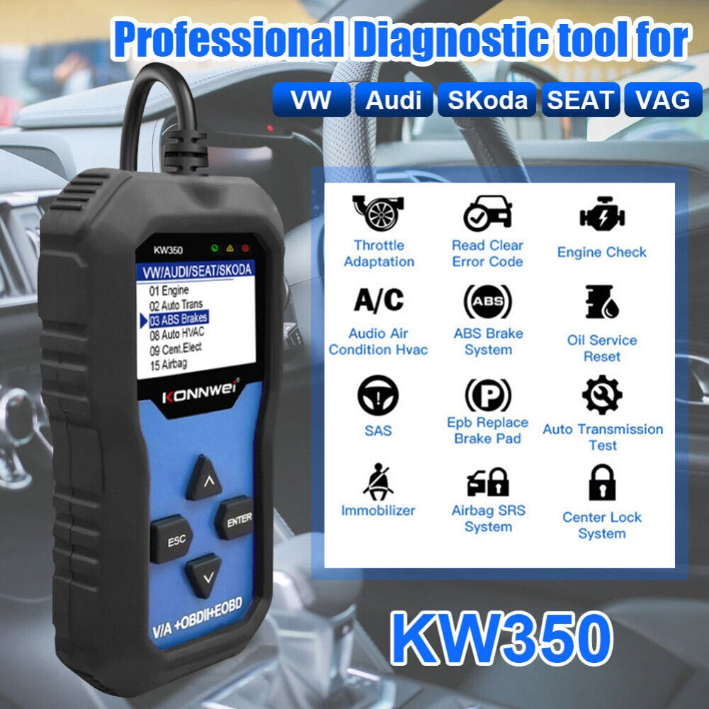 Kw350 Car Diagnostic Scanner Code Reader Locator Abs Brake System Transmission Case Engine Scanning Tool - Premium OBD & Diagnostic Tools from Rapidvehicles - Just $66.99! Shop now at Rapidvehicles