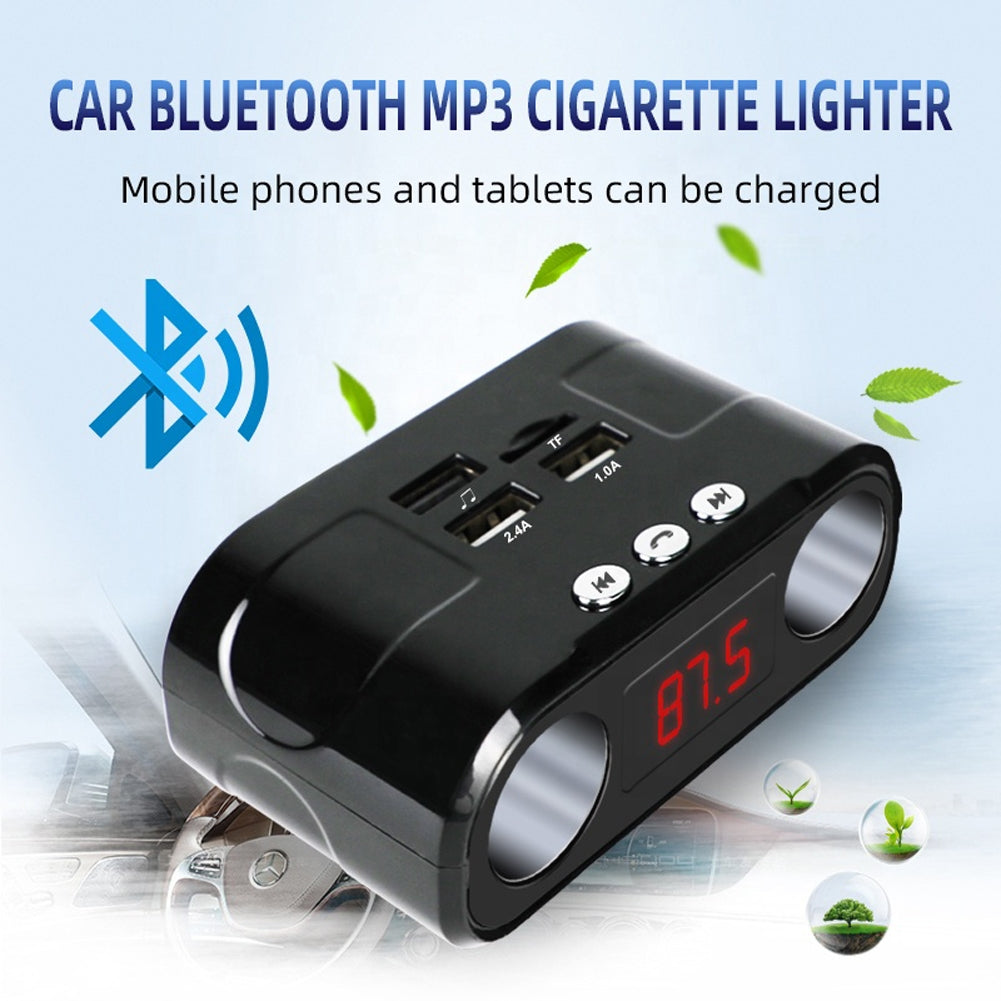 Car Fm Transmitter Bluetooth Hands-free Car Kit Mp3 Music Player Quick Charge Charger Cigarette Lighter black - Premium Car Chargers from Rapidvehicles - Just $25.99! Shop now at Rapidvehicles