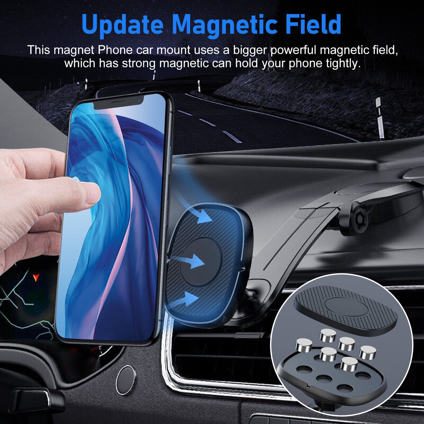 Magnetic Phone Holder Car Mount Windshield Dashboard - Premium Car Mounts & Holders from Rapidvehicles - Just $25.99! Shop now at Rapidvehicles