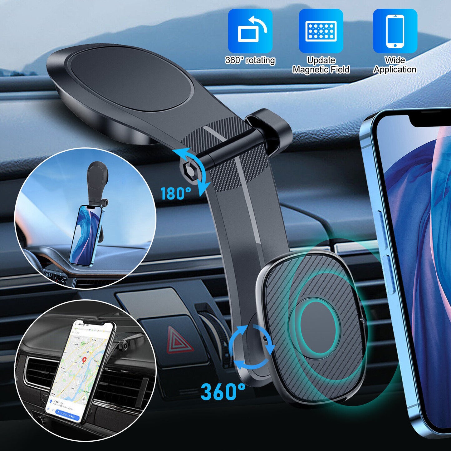 Magnetic Phone Holder Car Mount Windshield Dashboard - Premium Car Mounts & Holders from Rapidvehicles - Just $25.99! Shop now at Rapidvehicles