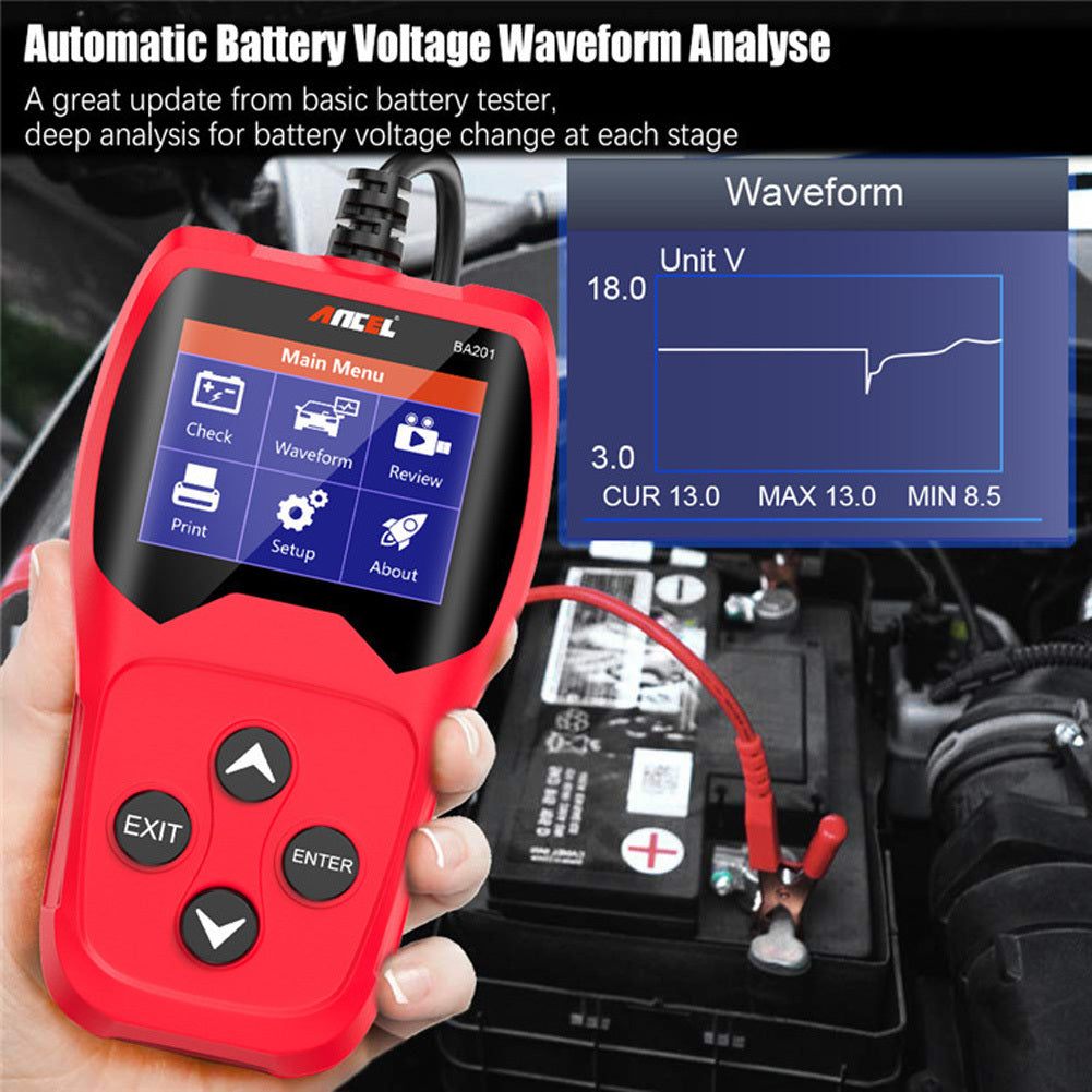 Ba201 Car Battery Tester Detector 12v 100-2000cca Battery Charging Starting Load Tester Analyzer Tools Red - Premium OBD & Diagnostic Tools from Rapidvehicles - Just $75.99! Shop now at Rapidvehicles