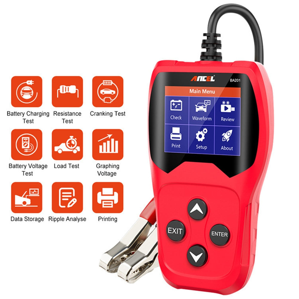 Ba201 Car Battery Tester Detector 12v 100-2000cca Battery Charging Starting Load Tester Analyzer Tools Red - Premium OBD & Diagnostic Tools from Rapidvehicles - Just $75.99! Shop now at Rapidvehicles