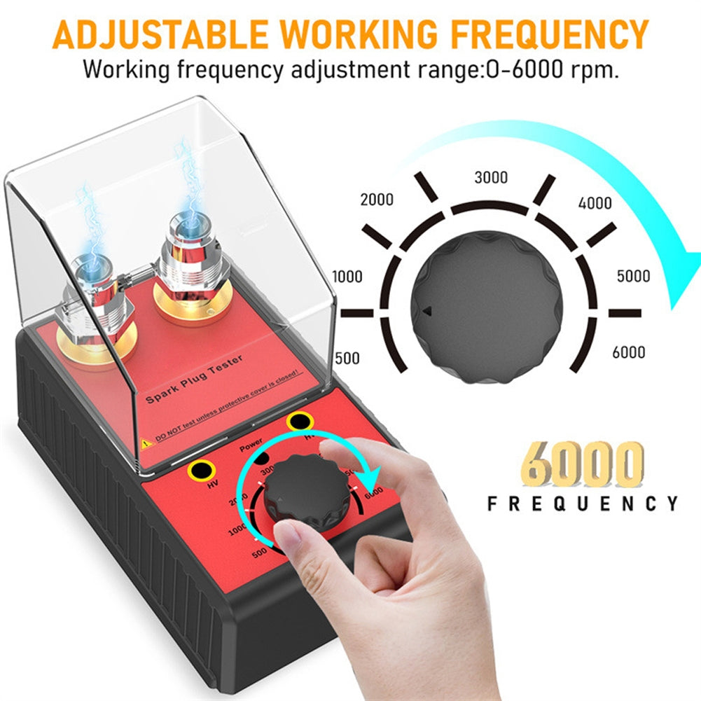 0-6000rpm 12v Spark Plug Tester Diagnostic Tool Double Hole Testing Analyzer Ignition System Detector Red EU Plug - Premium OBD & Diagnostic Tools from Rapidvehicles - Just $45.99! Shop now at Rapidvehicles