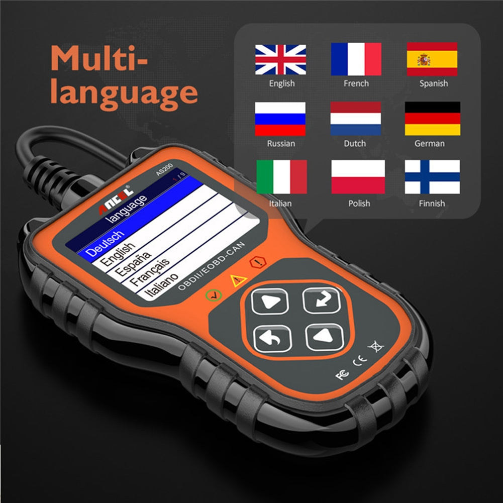 As200 Car Engine Tester Obd2 Scanner Professional Code Reader Fault Scanning Instrument Auto Diagnostics Tool Orange - Premium OBD & Diagnostic Tools from Rapidvehicles - Just $56.99! Shop now at Rapidvehicles