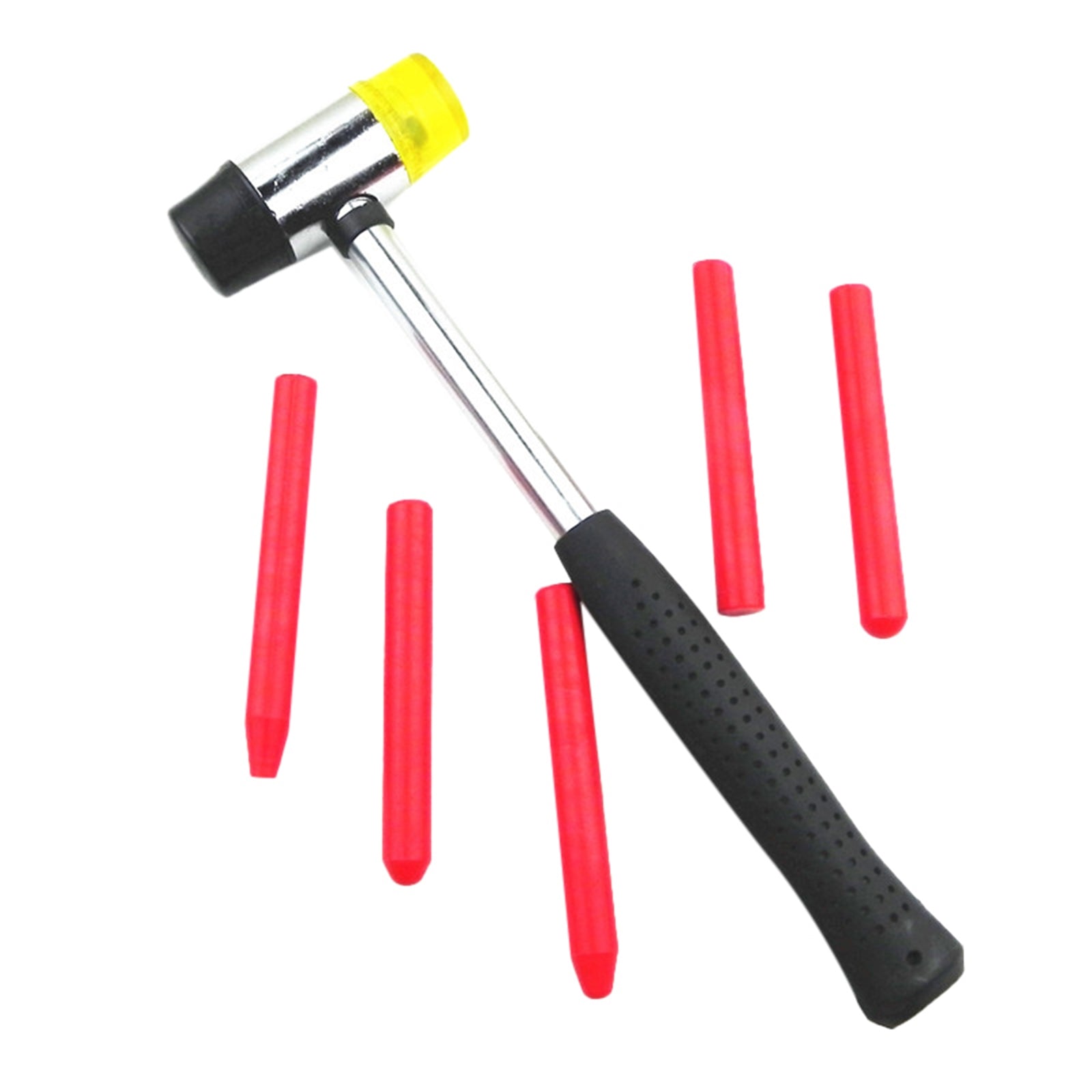 Car Pit Repair Tools 1pc Mini Rubber Hammer 5pcs Concave Leveling Pen Sheet Metal Household Service Tool black red - Premium Other Car Tools from Rapidvehicles - Just $19.99! Shop now at Rapidvehicles