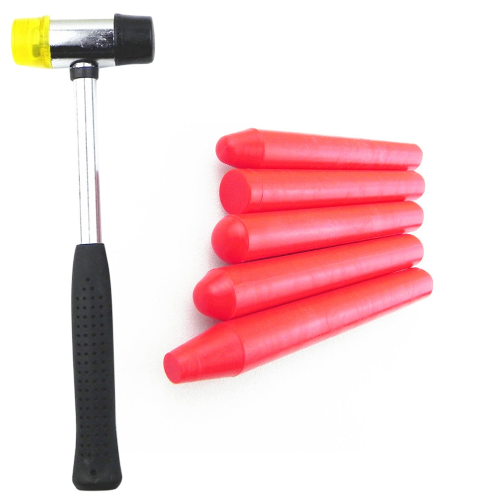 Car Pit Repair Tools 1pc Mini Rubber Hammer 5pcs Concave Leveling Pen Sheet Metal Household Service Tool black red - Premium Other Car Tools from Rapidvehicles - Just $19.99! Shop now at Rapidvehicles