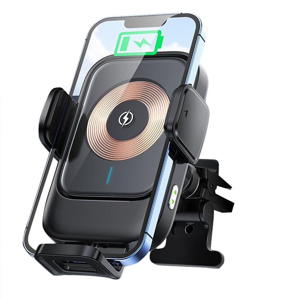 Car Phone Holder 15w Fast Charge Wireless Charger Smart Sensor Mobile Phone Gps Navigation Support Bracket Gold Black - Premium Car Mounts & Holders from Rapidvehicles - Just $36.99! Shop now at Rapidvehicles