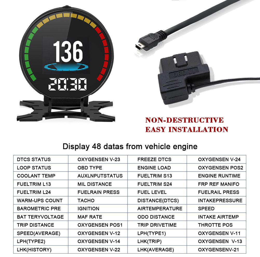 Car Obd Hud Head-Up Display Multi-functional Speedometer Digital - Premium Other Car Electronics from Rapidvehicles - Just $73.99! Shop now at Rapidvehicles