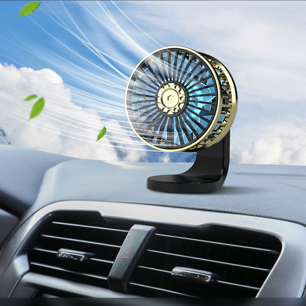 F210 USB Car Fan Multi-angle Rotation Dual Engine Windshield Desk - Premium Other Car Electronics from Rapidvehicles - Just $29.99! Shop now at Rapidvehicles