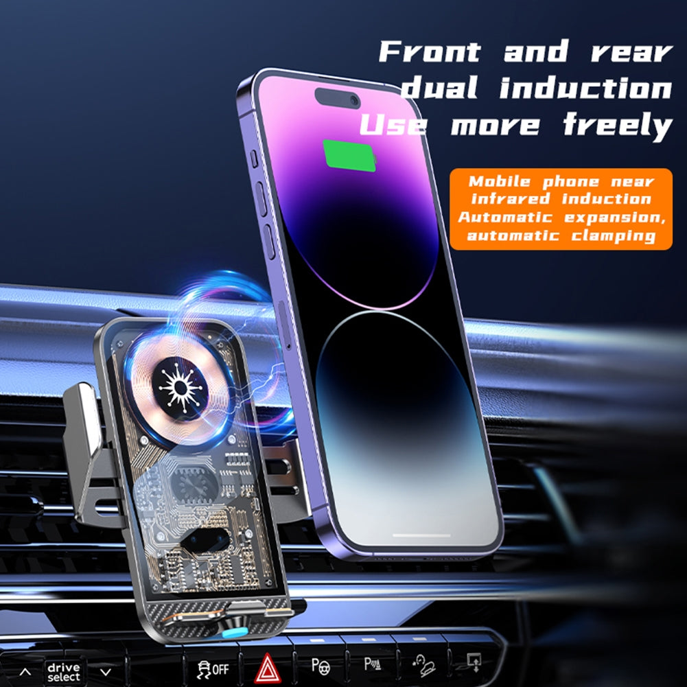 Car Phone Holder Wireless Charger 15w Fast Charging 360-Degree - Premium Car Mounts & Holders from Rapidvehicles - Just $43.99! Shop now at Rapidvehicles