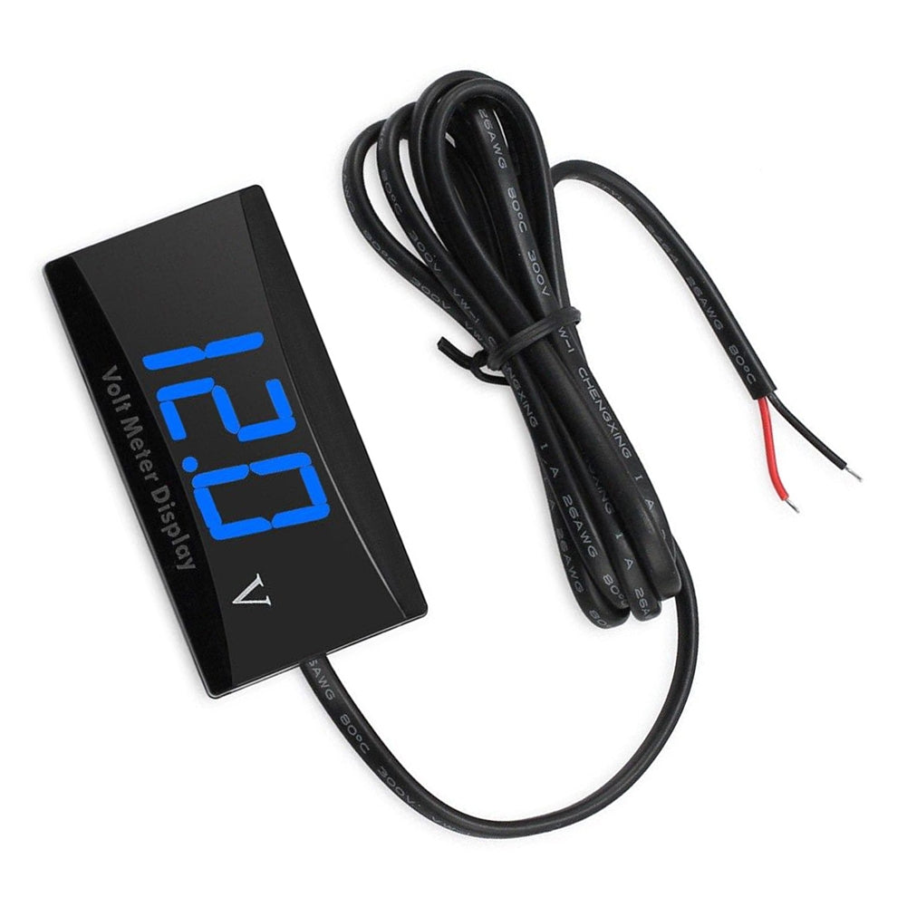 Car Voltmeter 8V-16V Led Digital Display Battery Detection Voltmeter Waterproof Universal For Motorcycle blue light - Premium Motorcycle Accessories from Rapidvehicles - Just $22.99! Shop now at Rapidvehicles