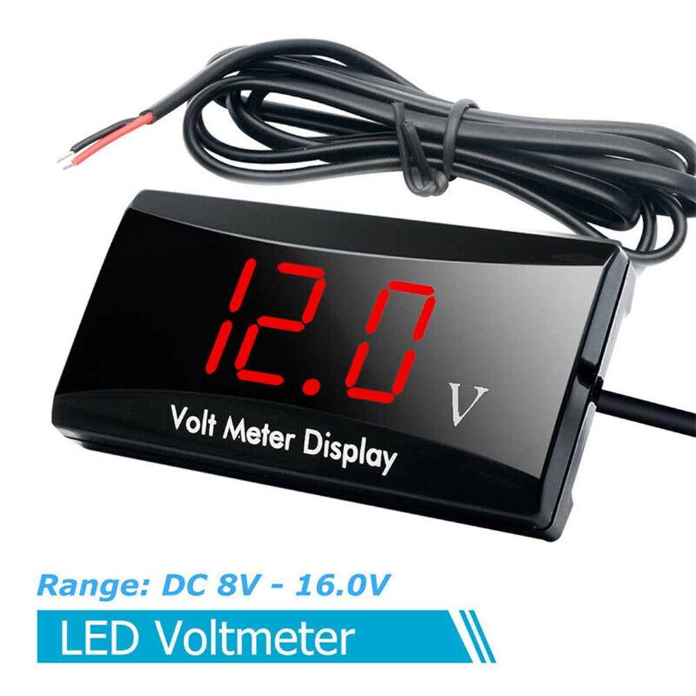 Car Voltmeter 8V-16V Led Digital Display Battery Detection Voltmeter Waterproof Universal For Motorcycle blue light - Premium Motorcycle Accessories from Rapidvehicles - Just $22.99! Shop now at Rapidvehicles