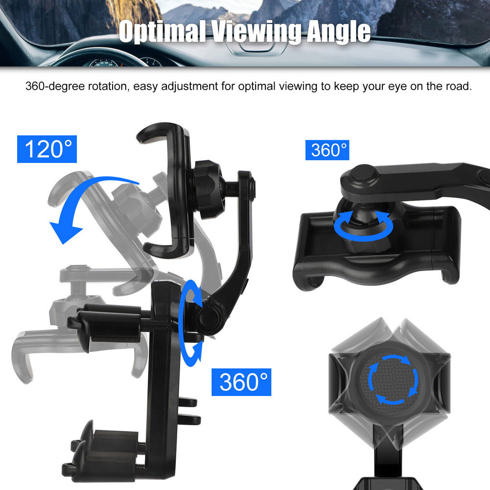 Car Phone Holder Cradle Rearview Mirror Mount Stand 360-degree Rotation Universal Gps Navigation Bracket black - Premium Car Mounts & Holders from Rapidvehicles - Just $17.99! Shop now at Rapidvehicles