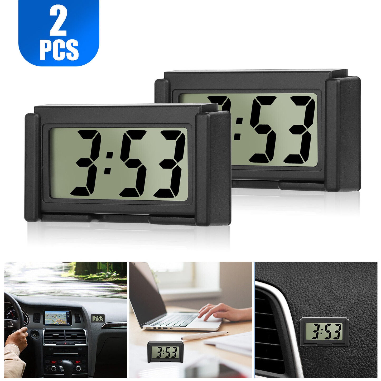 2pcs Car Dashboard Digital Clock Large Screen Digital Display - Premium Other Car Electronics from Rapidvehicles - Just $20.99! Shop now at Rapidvehicles