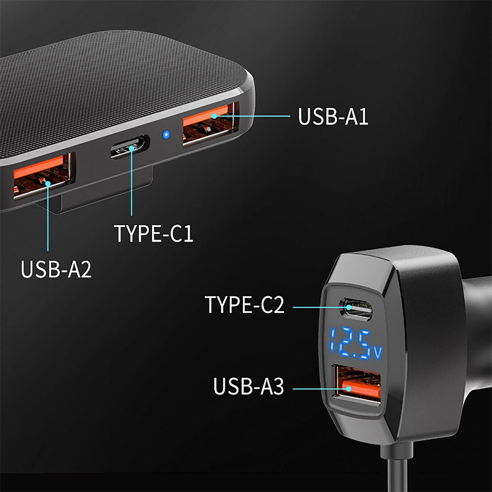 31w Usb Type C Car Charger 5-port Multi-functional Fast Charging Adapter Compatible For Iphone Android Cell Phone black - Premium Car Chargers from Rapidvehicles - Just $26.99! Shop now at Rapidvehicles