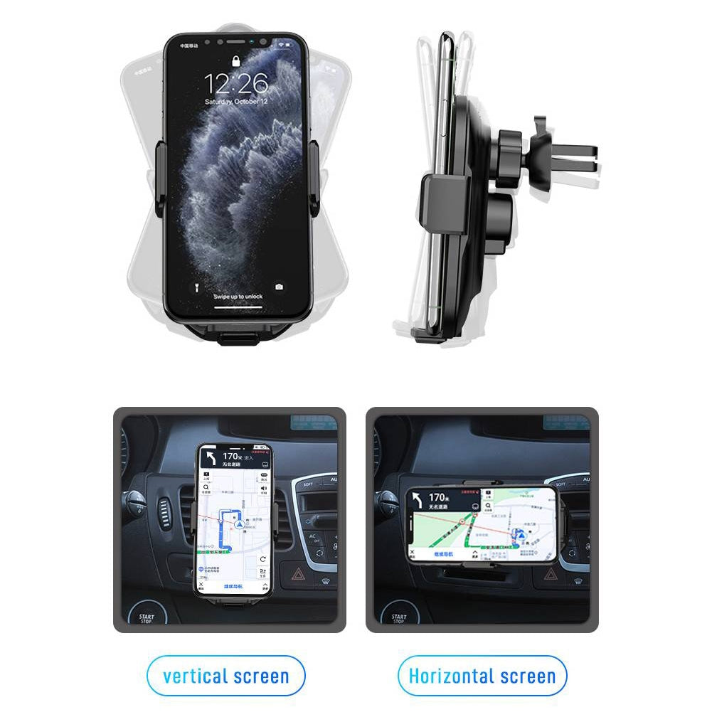 Car Wireless Charger Air Outlet Magnetic Suction Navigation Bracket Automatic Intelligent Infrared Sensor Phone Holder black - Premium Car Mounts & Holders from Rapidvehicles - Just $32.99! Shop now at Rapidvehicles