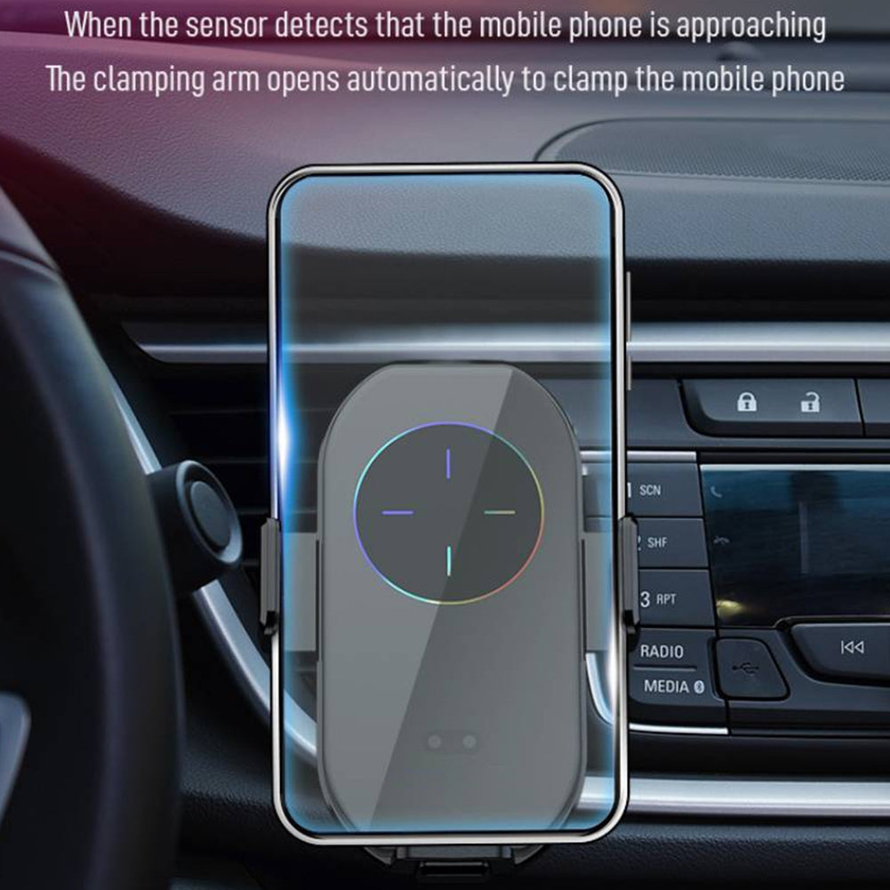 Car Wireless Charger Air Outlet Magnetic Suction Navigation Bracket Automatic Intelligent Infrared Sensor Phone Holder black - Premium Car Mounts & Holders from Rapidvehicles - Just $32.99! Shop now at Rapidvehicles