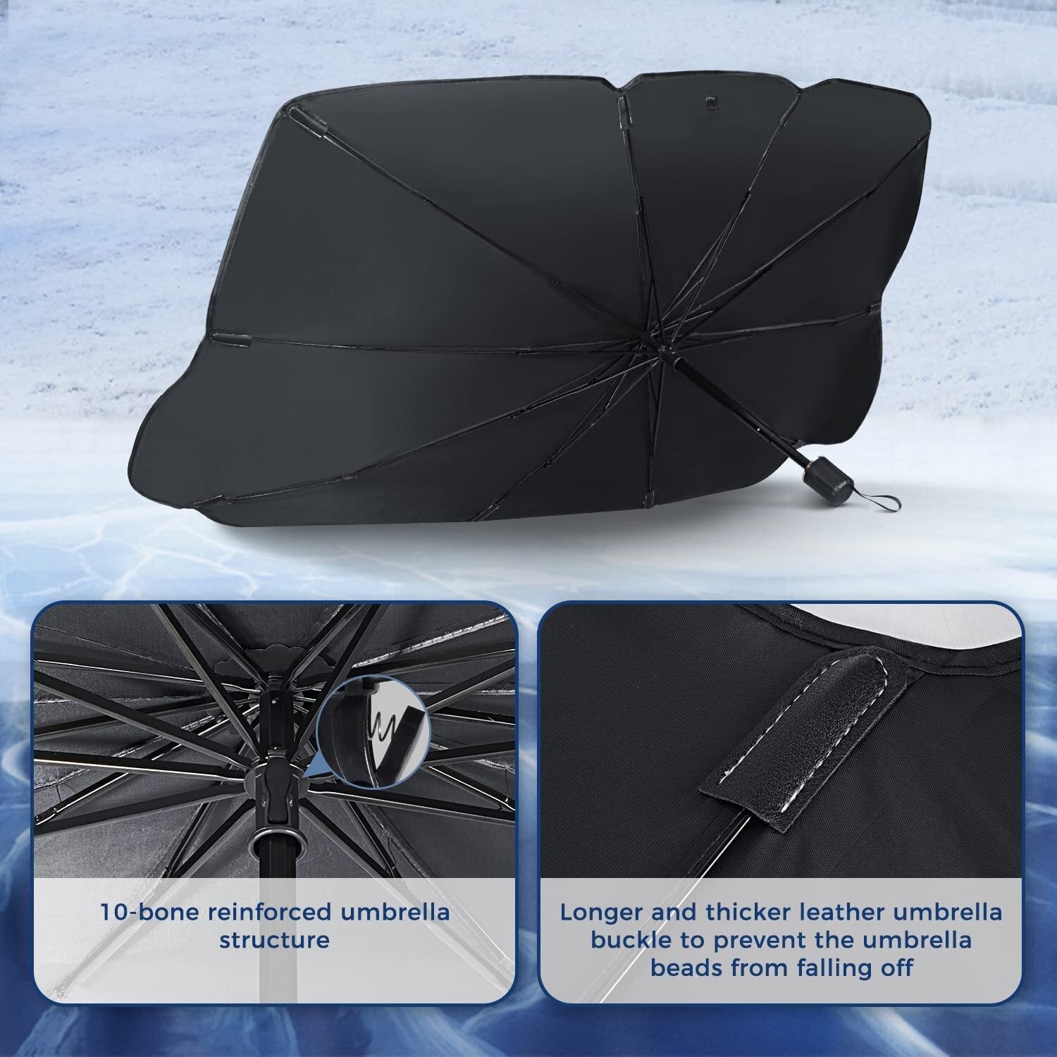 Car Windshield Sun Shade Umbrella Block UV Rays Heat Retractable - Premium Car Organizers from Rapidvehicles - Just $24.99! Shop now at Rapidvehicles