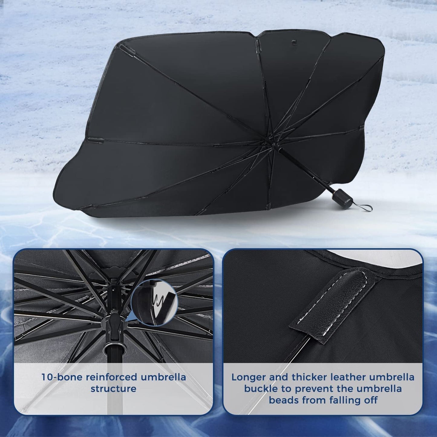 Car Windshield Sun Shade Umbrella Block UV Rays Heat Retractable - Premium Car Organizers from Rapidvehicles - Just $28.99! Shop now at Rapidvehicles