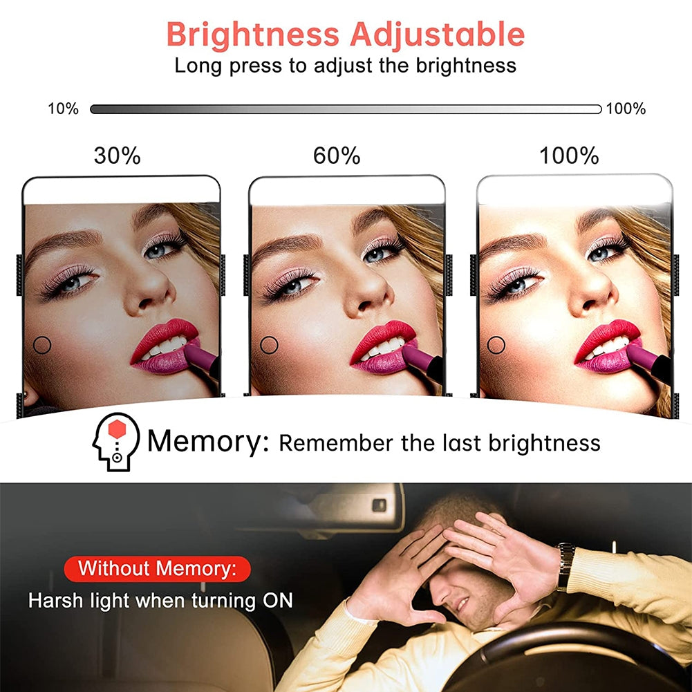 Car Visor Vanity Mirror With Lights Rechargeable LED Car Makeup - Premium Car Organizers from Rapidvehicles - Just $57.99! Shop now at Rapidvehicles