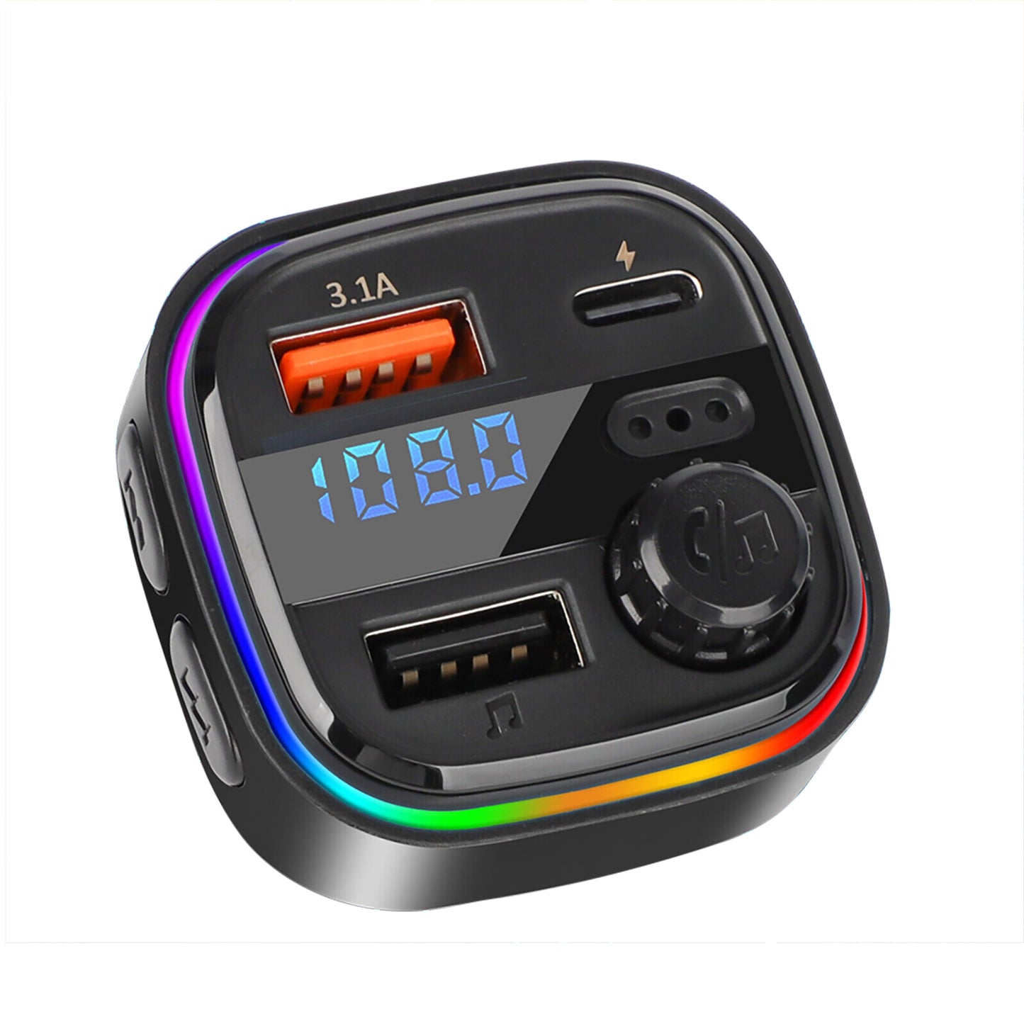 C26 FM Transmitter For Car Bluetooth 5.0 Hands-free Call RGB - Premium Car Chargers from Rapidvehicles - Just $29.99! Shop now at Rapidvehicles