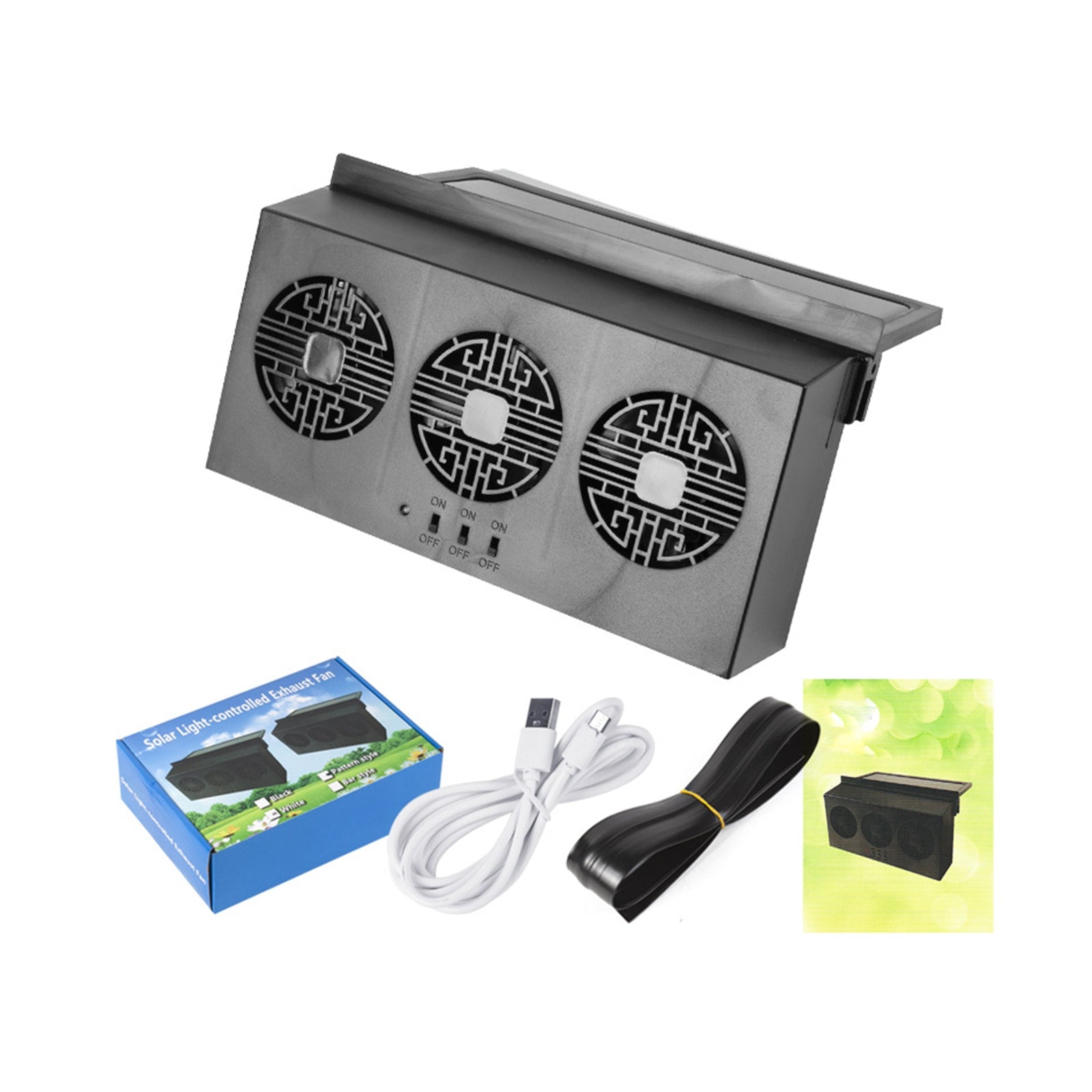 Solar Powered Car Exhaust Fan 3 Cooler 5000Rpm Solar Energy - Premium Car Organizers from Rapidvehicles - Just $53.99! Shop now at Rapidvehicles