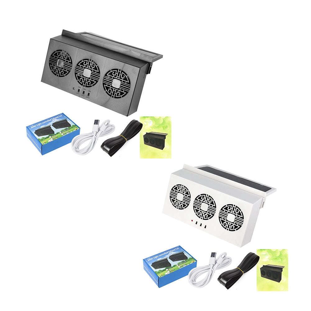 Solar Powered Car Exhaust Fan 3 Cooler 5000Rpm Solar Energy - Premium Car Organizers from Rapidvehicles - Just $53.99! Shop now at Rapidvehicles