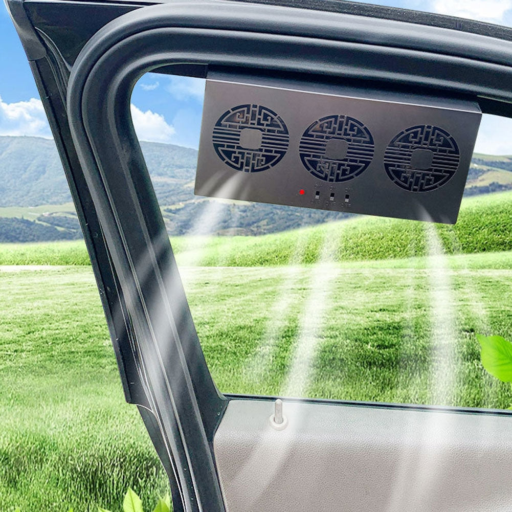 Solar Powered Car Exhaust Fan 3 Cooler 5000Rpm Solar Energy - Premium Car Organizers from Rapidvehicles - Just $53.99! Shop now at Rapidvehicles