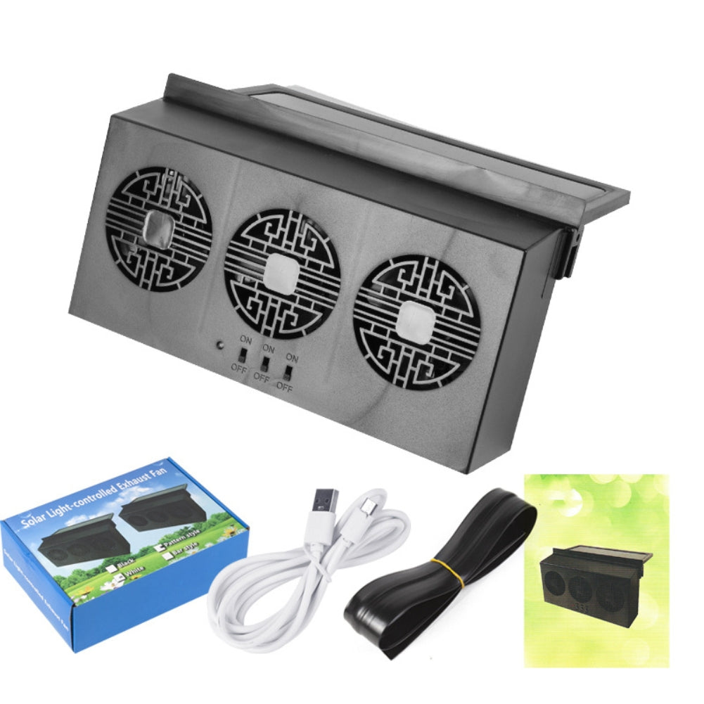 Solar Powered Car Exhaust Fan 3 Cooler 5000Rpm Solar Energy - Premium Car Organizers from Rapidvehicles - Just $53.99! Shop now at Rapidvehicles