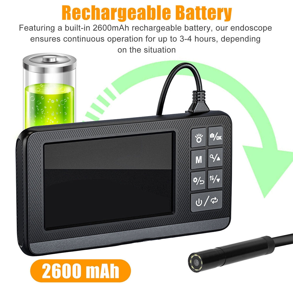 4.3 inch Lcd Screen Industrial Endoscope 8mm 1080p HD Borescope Inspection Camera with 8 LED Lights Black - Premium OBD & Diagnostic Tools from Rapidvehicles - Just $72.99! Shop now at Rapidvehicles