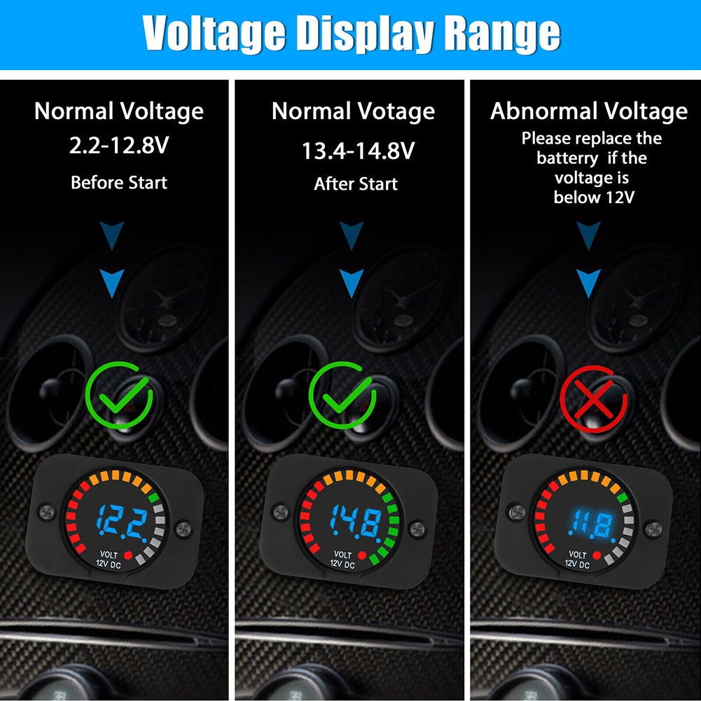 2PCS Battery Meter Waterproof Dc 12v Voltmeter LED Digital - Premium Car Chargers from Rapidvehicles - Just $55.99! Shop now at Rapidvehicles