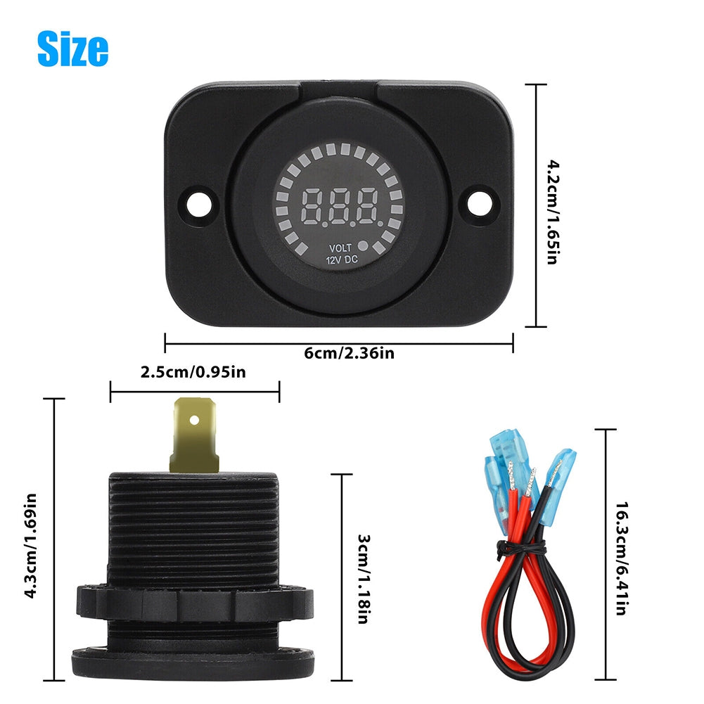 2PCS Battery Meter Waterproof Dc 12v Voltmeter LED Digital - Premium Car Chargers from Rapidvehicles - Just $55.99! Shop now at Rapidvehicles