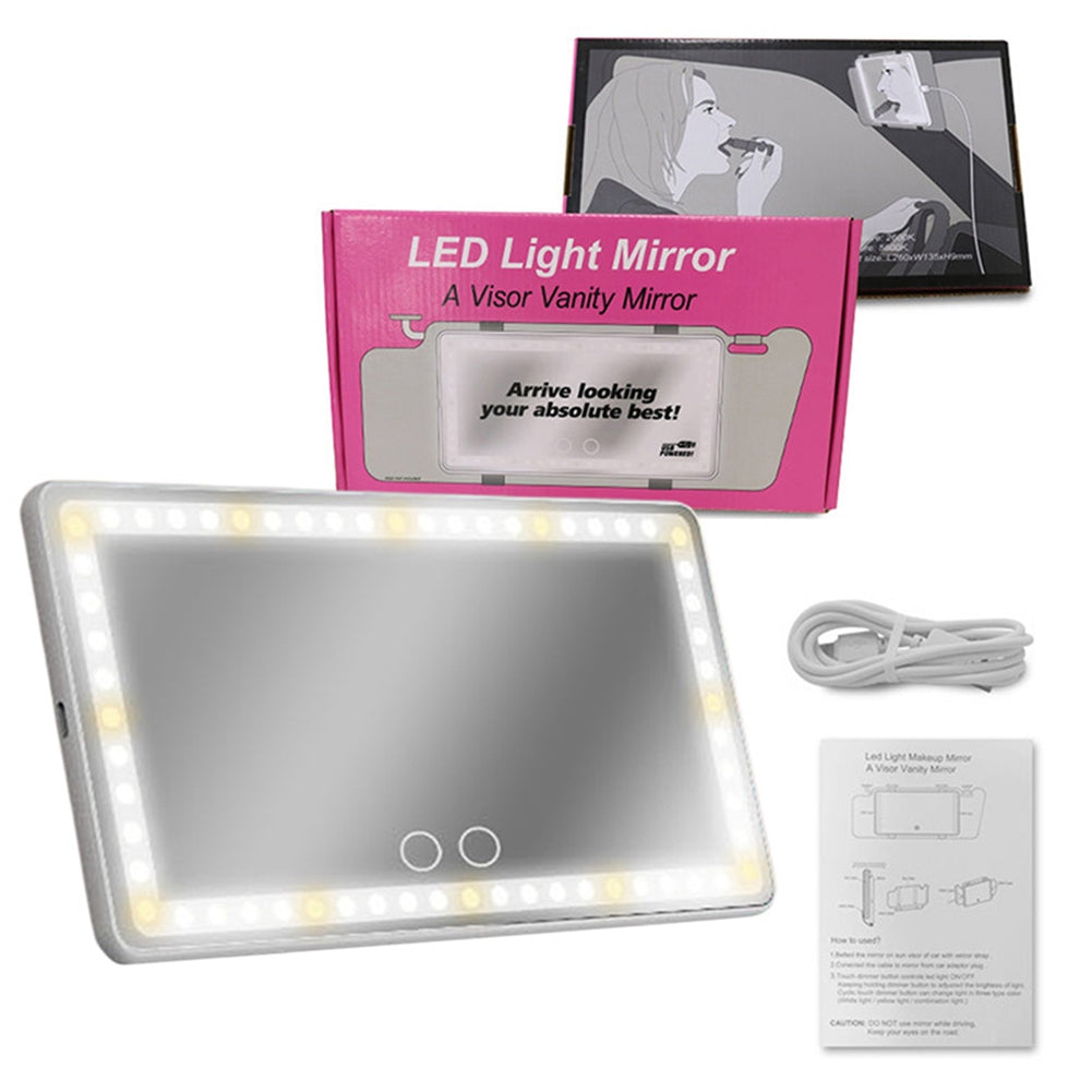 Car Sun Visor Vanity Mirror Rechargeable LED Makeup Mirror With 3 - Premium Car Organizers from Rapidvehicles - Just $49.99! Shop now at Rapidvehicles