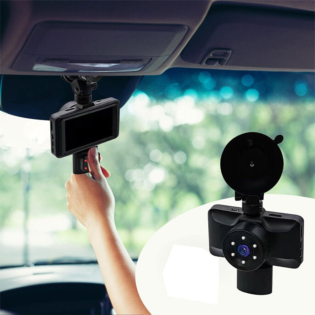 3 Channel Dash Cam Front Rear Inside 1080p Full High-Definition Wide Angle Dashboard Camera Ir Night Vision Black - Premium Car DVR from Rapidvehicles - Just $51.95! Shop now at Rapidvehicles