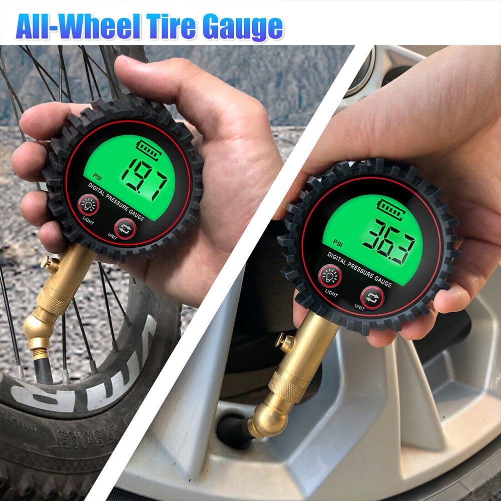 Tire Pressure Gauge 3-255PSI Heavy Duty Backlight LCD Display Digital Air Pressure Gauge For Car Trucks Bikes black - Premium OBD & Diagnostic Tools from Rapidvehicles - Just $23.99! Shop now at Rapidvehicles