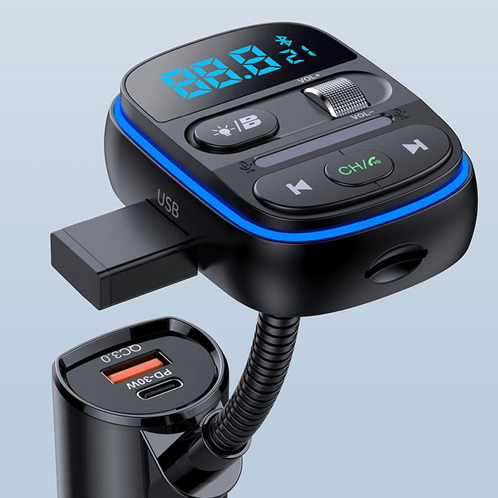 T77 Wireless Fm Transmitter Radio Adapter Car Kit Qc3.0/Pd30w Fast Charging Hands-Free Calling Support U Disk Black - Premium Car Chargers from Rapidvehicles - Just $29.99! Shop now at Rapidvehicles