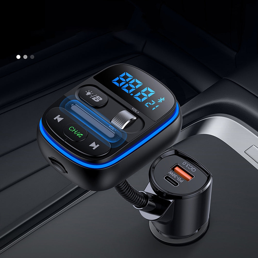 T77 Wireless Fm Transmitter Radio Adapter Car Kit Qc3.0/Pd30w Fast Charging Hands-Free Calling Support U Disk Black - Premium Car Chargers from Rapidvehicles - Just $29.99! Shop now at Rapidvehicles