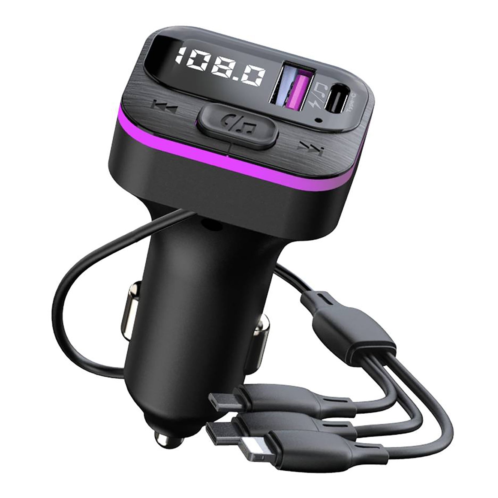 FM Transmitter Car Adapter 66W Fast Charging Hands-Free Calling - Premium Car Chargers from Rapidvehicles - Just $26.99! Shop now at Rapidvehicles