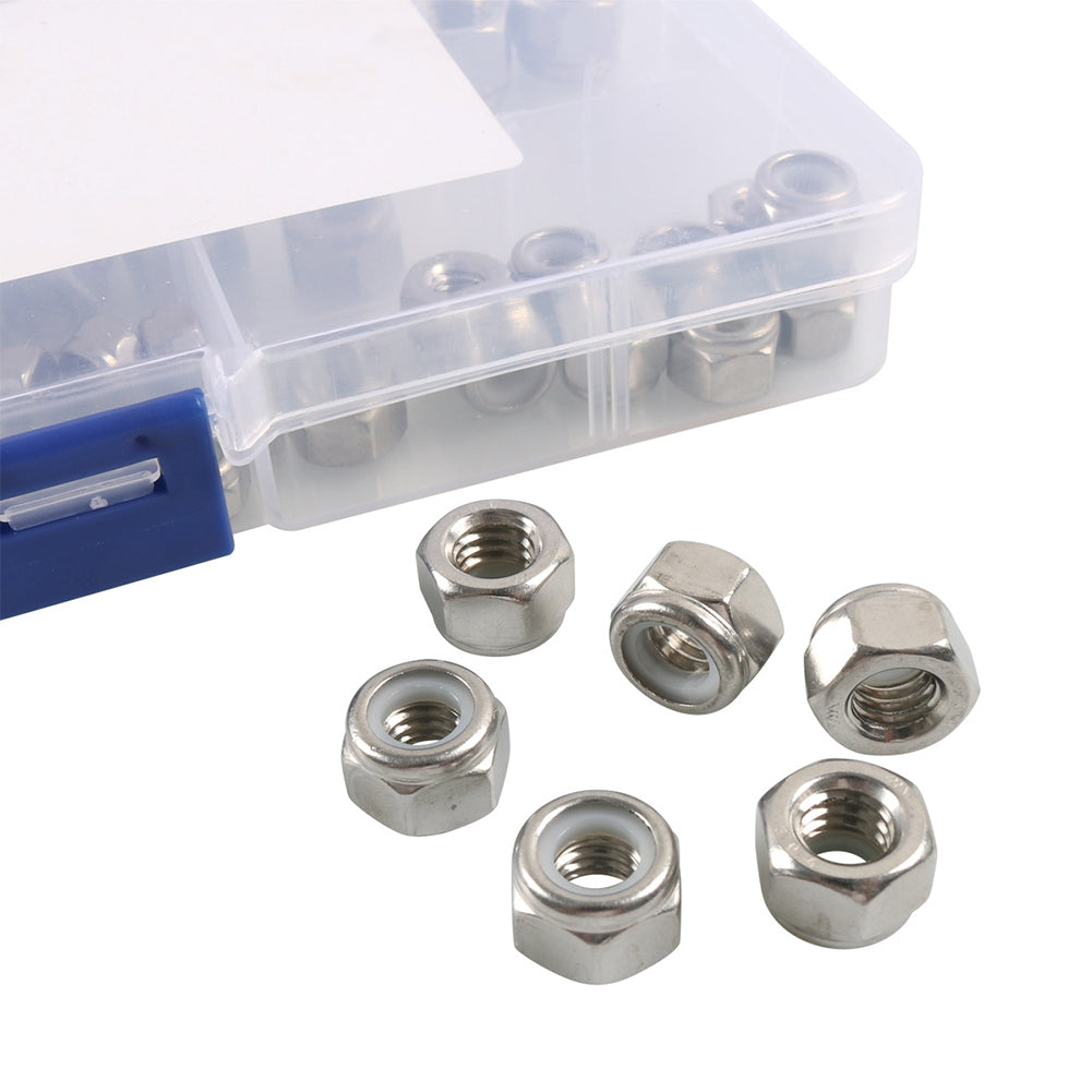 80Pcs Hex Nut Assortment Set Nylon Locking Nuts Hardware Kit 8 - Premium Car Organizers from Rapidvehicles - Just $45.99! Shop now at Rapidvehicles